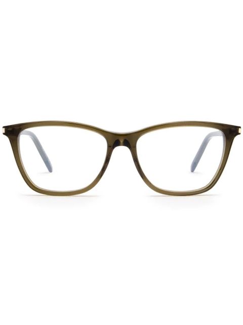 Saint Laurent Eyewear transparent square glasses - Green - zdjęcie produktu nr 2