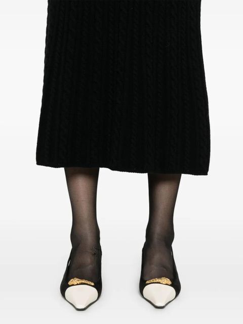 Alessandra Rich cable-knit maxi skirt - Black