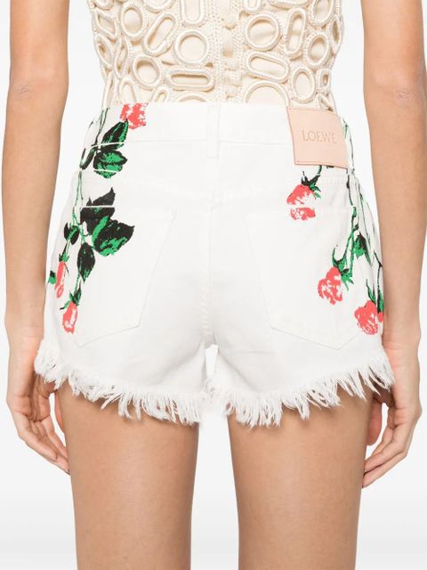 LOEWE foral-print shorts - White