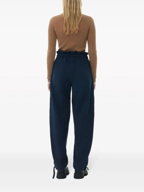 GANNI elasticated-waist trousers - Blue