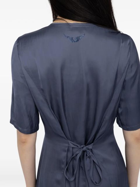 Zadig&Voltaire Rodalan V-neck midi dress - Blue