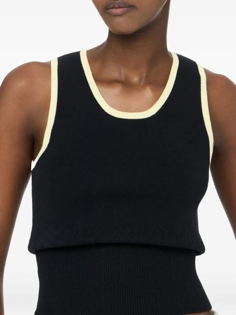 JW Anderson contrasting-trim tank top - Black