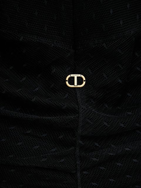 Twinset sukienka kolor czarny maxi rozkloszowana 252TT3262