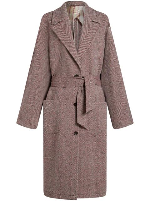 ETRO belted wool coat - Red - zdjęcie produktu nr 1