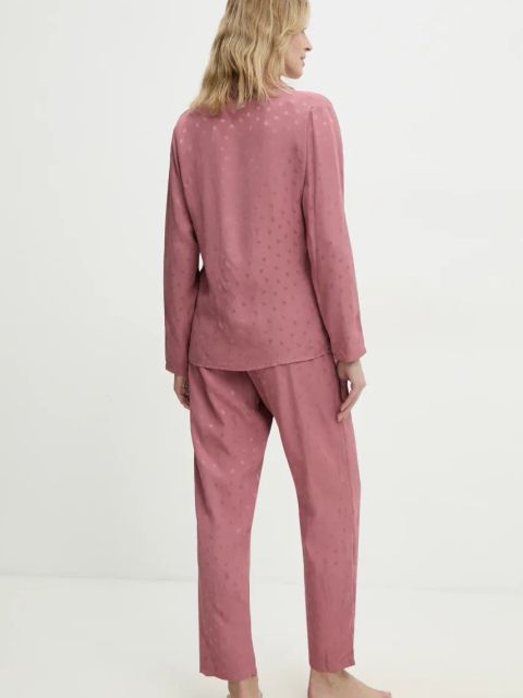 Answear.LAB piżama damska kolor różowy satynowa