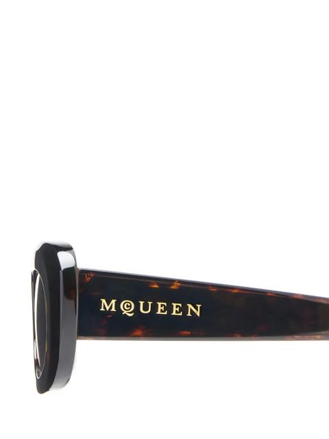 Alexander McQueen oval-frame sunglasses - Brown