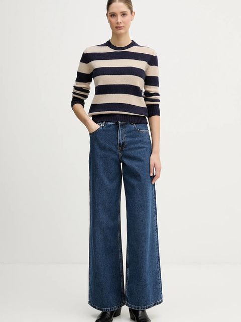 United Colors of Benetton sweter wełniany damski kolor beżowy 103ME107E - zdjęcie produktu nr 2