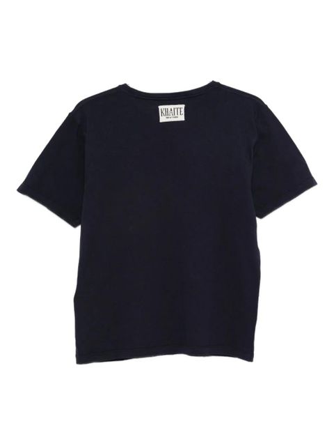 KHAITE round-neck cotton T-shirt - Blue