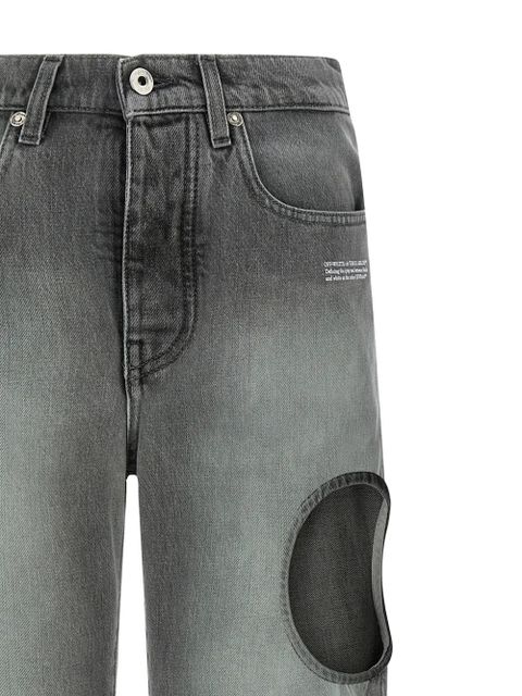 Off-White cut-out straight jeans - Grey