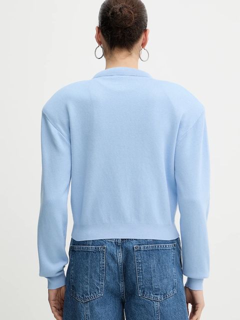 Rotate kardigan z domieszką kaszmiru damski kolor niebieski lekki 1138541321