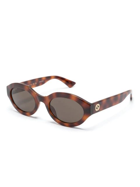Gucci Eyewear oval-frame sunglasses - Brown - zdjęcie produktu nr 2