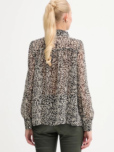 Morgan koszula damska kolor czarny regular z kołnierzykiem klasycznym CAPITAL