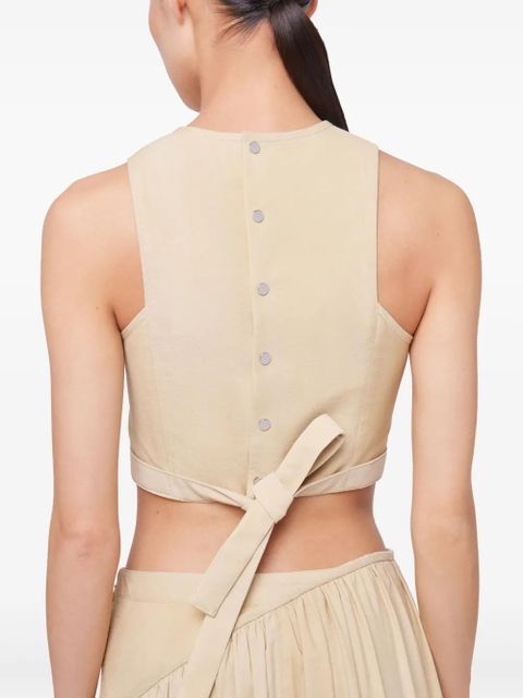 Rabanne sleeveless crop top - Neutrals
