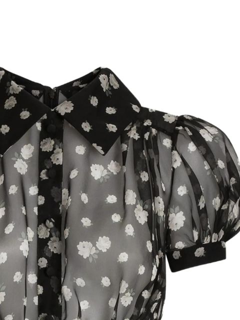 Dolce & Gabbana small rose and polka dot-print chiffon dress - Black - zdjęcie produktu nr 2
