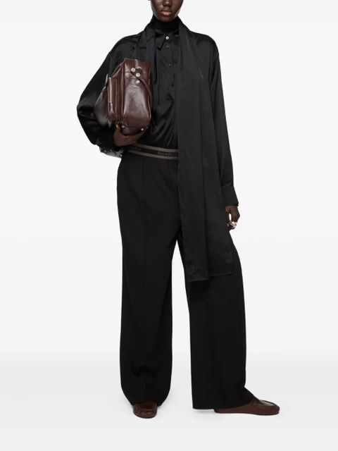 Acne Studios layered satin blouse - Black