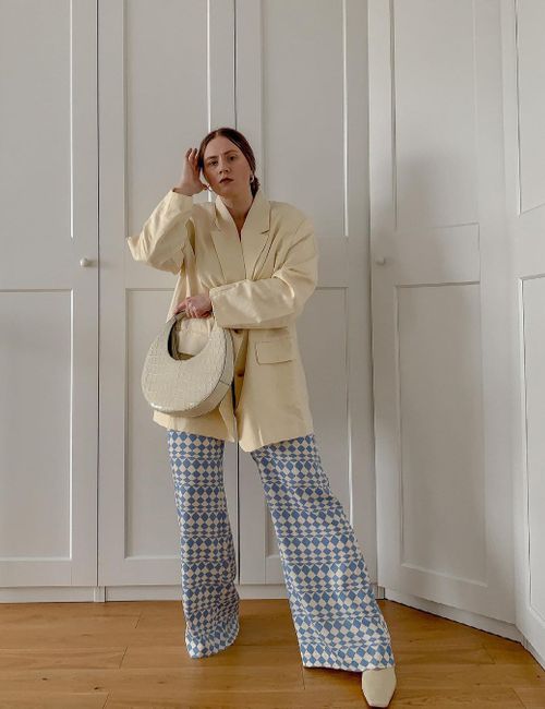 Wzorzyste spodnie i marynarka oversize