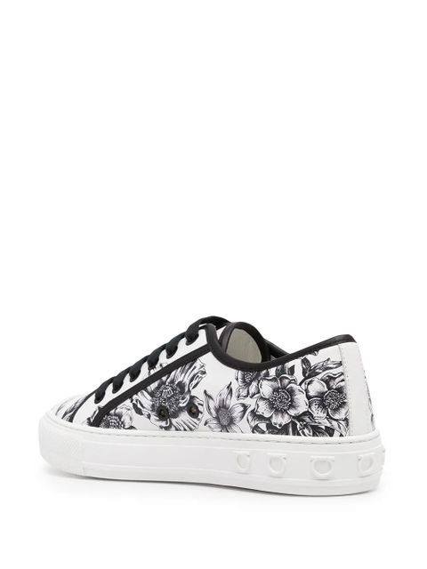 Ferragamo Borg floral-print sneakers - White