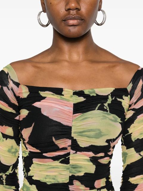 Blumarine floral-print mini dress - Black - zdjęcie produktu nr 2