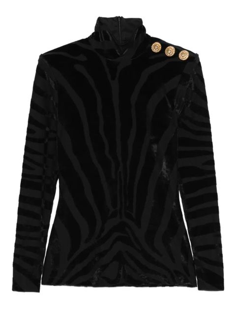 Balmain printed button top - Black - zdjęcie produktu nr 1