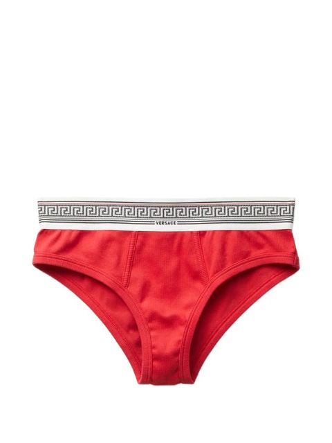 Versace ribbed cotton-jersey briefs - Red - zdjęcie produktu nr 1