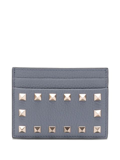 Valentino Garavani Rockstud leather card holder - Grey - zdjęcie produktu nr 1