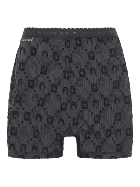 Marine Serre flock-print mesh shorts - Black - zdjęcie produktu nr 1