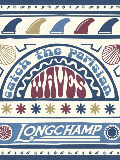 Longchamp Catch The Parisian Wave silk scarf - Red - zdjęcie produktu nr 2