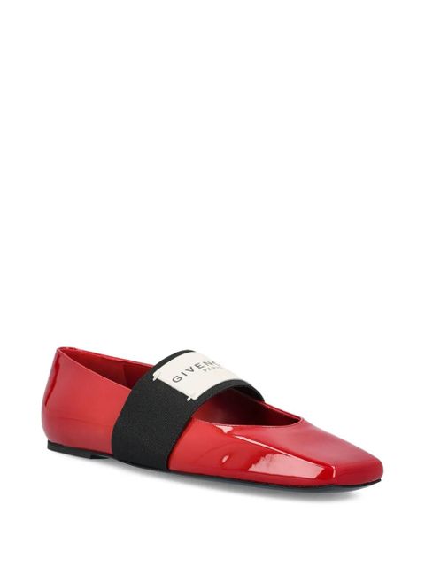 Givenchy logo-strap ballet flats - Red