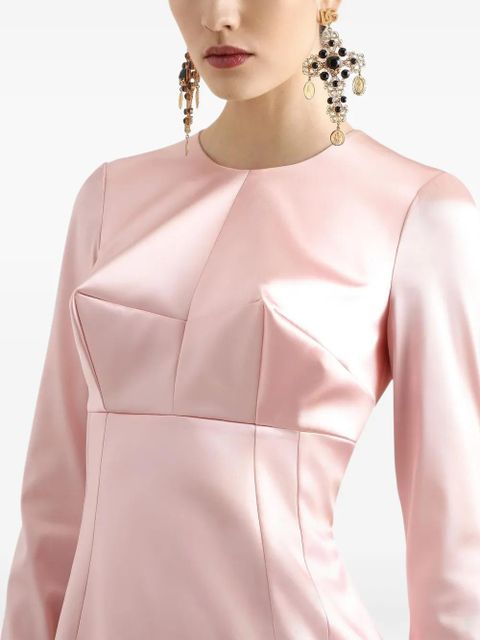 Dolce & Gabbana round-neck satin midi dress - Pink - zdjęcie produktu nr 2