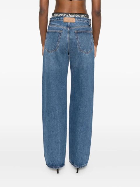 Alexander Wang logo-waistband jeans - Blue
