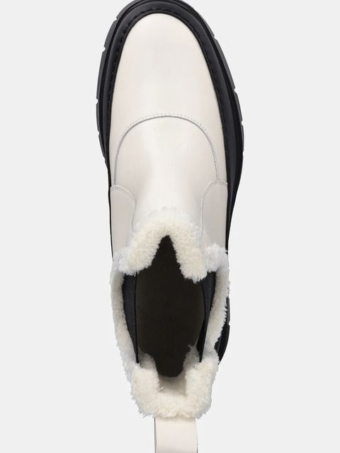 HUGO botki Kris damskie kolor beżowy na platformie ocieplone 50548203