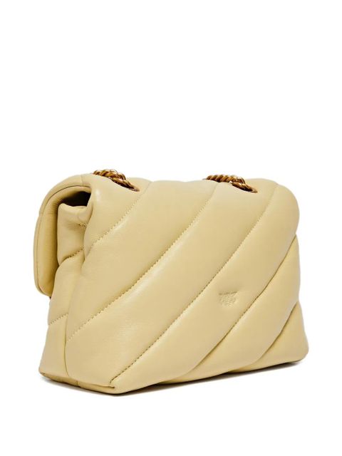PINKO mini Love quilted chain cross body bag - Neutrals