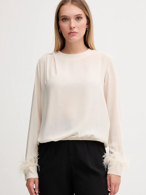 Gaudi bluzka damska kolor beżowy gładka 521FD45032 - zdjęcie produktu nr 1