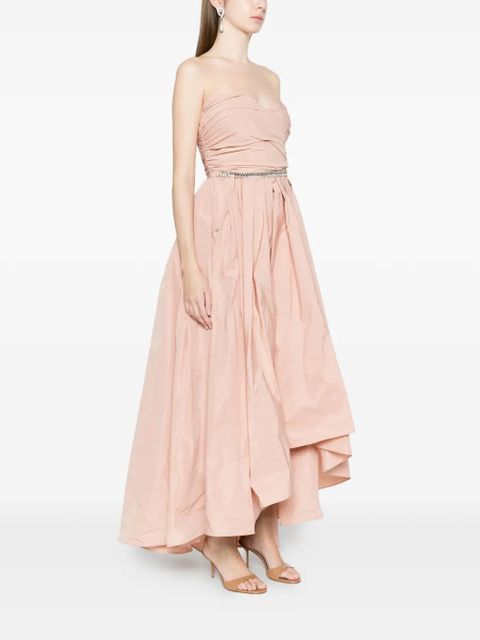 PINKO strapless ruched asymmetric midi dress