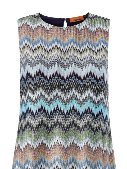 Missoni chevron-pattern sleeveless mini dress - Blue - zdjęcie produktu nr 2