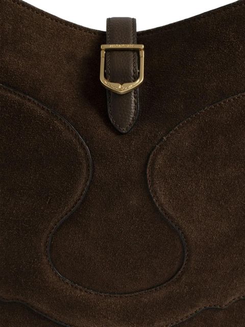 Zadig&Voltaire suede curved shoulder bag - Brown