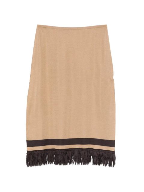 Ferragamo fringe hem midi skirt - Neutrals - zdjęcie produktu nr 1
