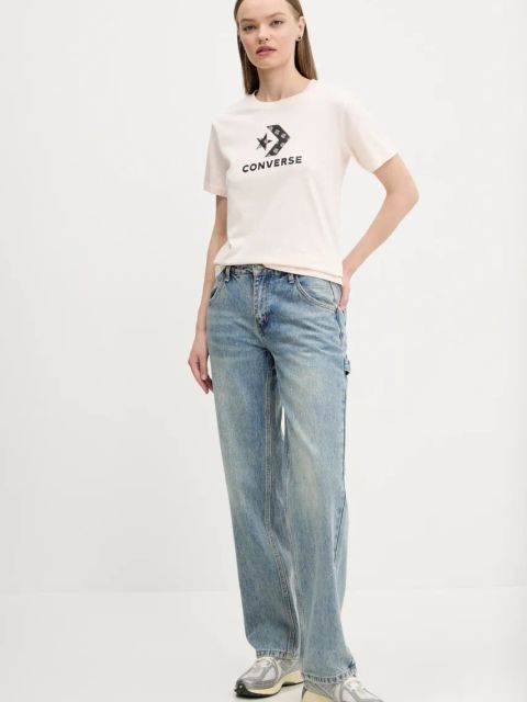 Converse t-shirt bawełniany damski kolor różowy 10027386-A02