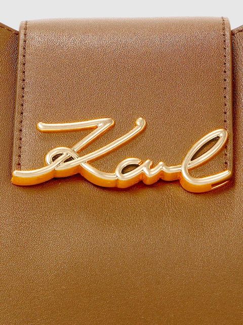 Karl Lagerfeld torebka skórzana K/SIGNATURE kolor brązowy A1W30434
