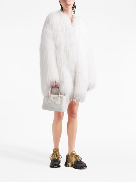 Prada Galleria shearling mini bag - White - zdjęcie produktu nr 2
