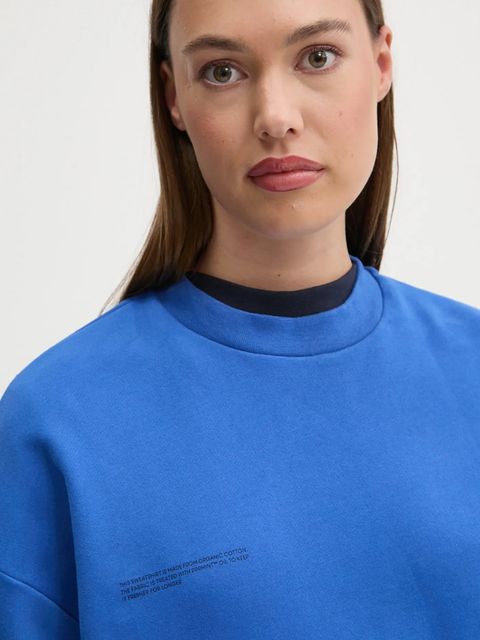 Pangaia bluza bawełniana kolor niebieski z nadrukiem