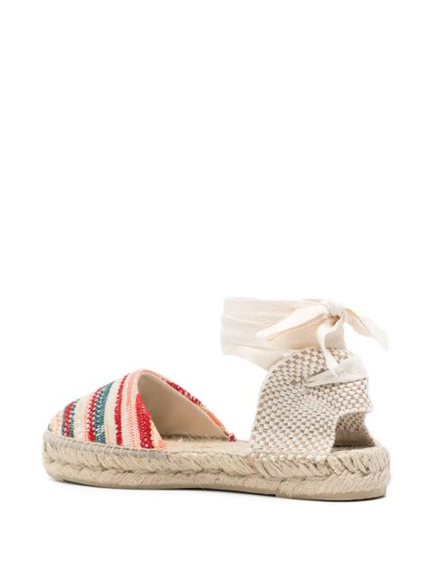 Manebi striped tie espadrilles - Red