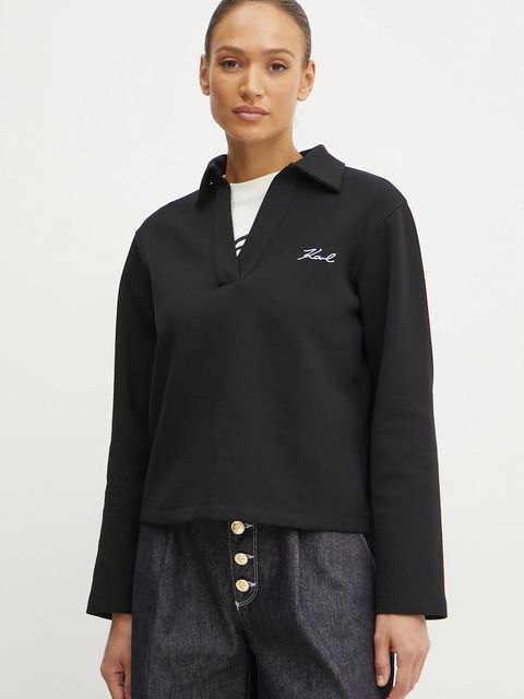 Karl Lagerfeld bluza damska kolor czarny gładka A1W20042 - zdjęcie produktu nr 1