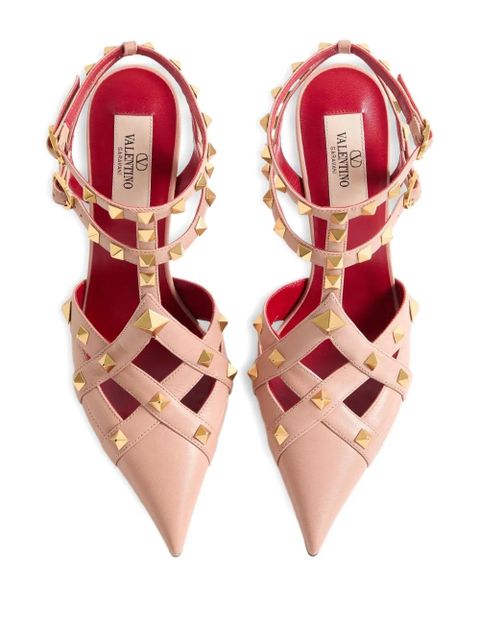 Valentino Garavani 100mm Rockstud-embellished leather pumps - Pink - zdjęcie produktu nr 2