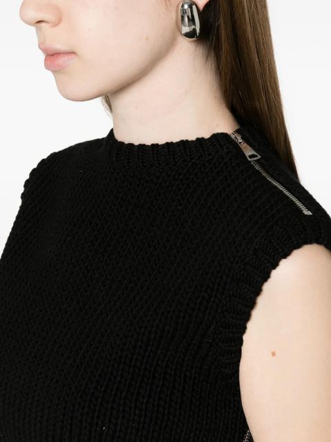 Max Mara ribbed zip top - Black