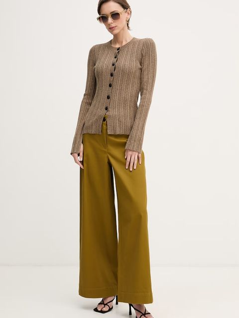 Sisley spodnie wide leg damskie bawełniane z elastanem - zdjęcie produktu nr 1