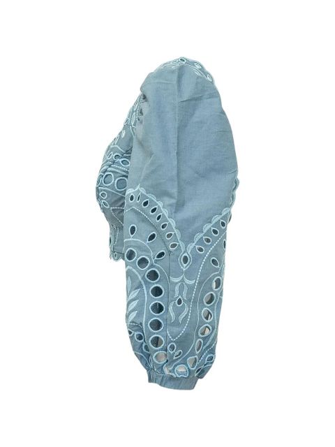 Charo Ruiz Ibiza Luna broderie-anglaise top - Blue