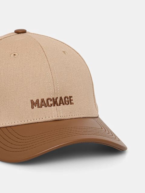 MACKAGE czapka z daszkiem bawełniana kolor beżowy gładka ANDERSON.NV