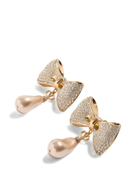 Valentino Garavani San Fin metal earrings with Swarovski® crystals and pearls - Gold