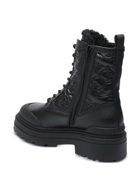 PINKO quilted lace-up boots - Black - zdjęcie produktu nr 2